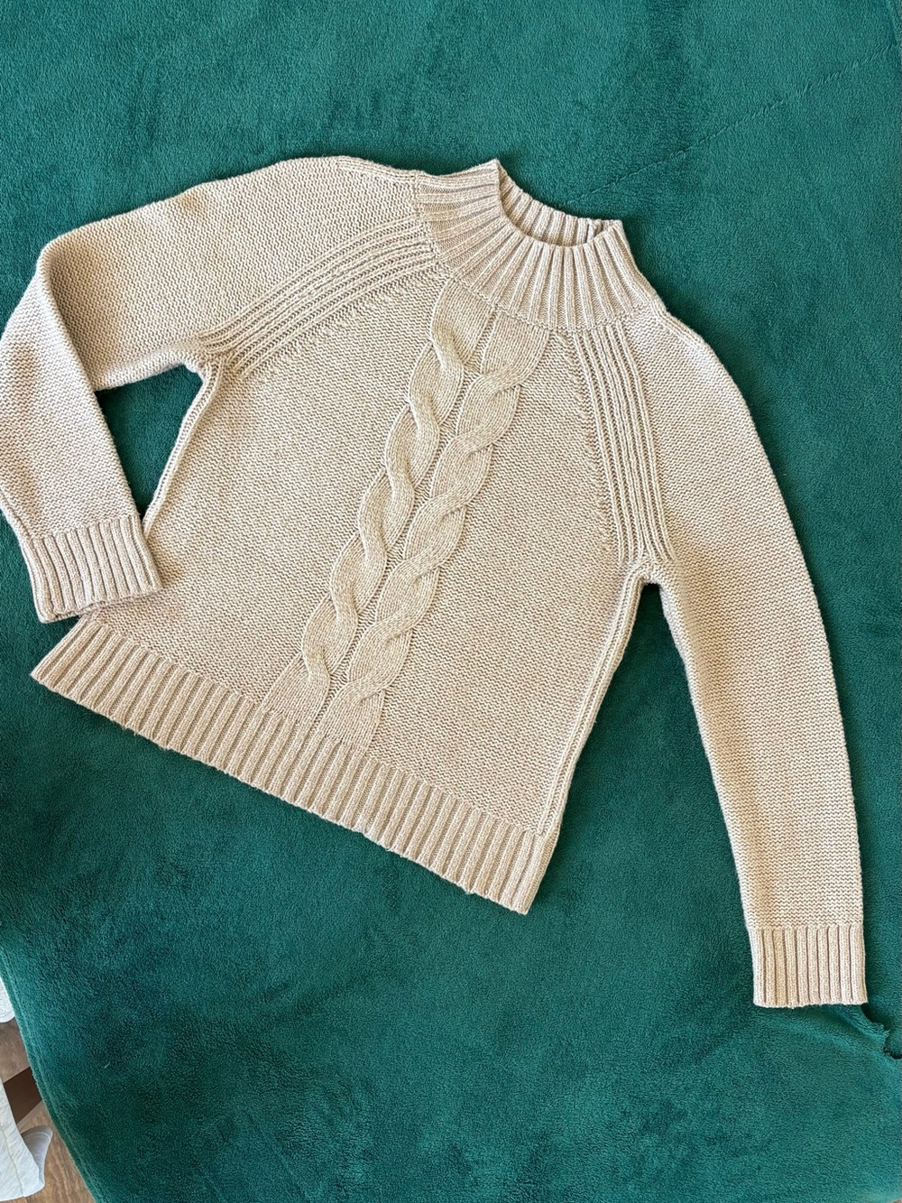 Tommy Hilfiger Cream Cable Turtleneck Sweater